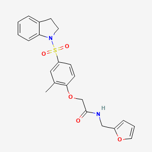 2-[4-(2,3-dihydro-1H-indol-1-ylsulfonyl)-2-methylphenoxy]-N-(furan-2-ylmethyl)acetamide