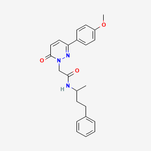 molecular formula C23H25N3O3 B11127944 2-(3-(4-methoxyphenyl)-6-oxopyridazin-1(6H)-yl)-N-(4-phenylbutan-2-yl)acetamide 