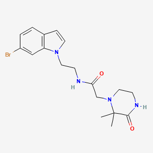 molecular formula C18H23BrN4O2 B11127955 N-[2-(6-bromo-1H-indol-1-yl)ethyl]-2-(2,2-dimethyl-3-oxopiperazino)acetamide 