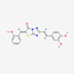 molecular formula C22H19N3O4S B11128020 (5Z)-2-[(E)-2-(3,4-dimethoxyphenyl)ethenyl]-5-(2-methoxybenzylidene)[1,3]thiazolo[3,2-b][1,2,4]triazol-6(5H)-one 