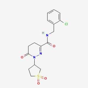 molecular formula C16H18ClN3O4S B11128032 N-(2-chlorobenzyl)-1-(1,1-dioxidotetrahydrothiophen-3-yl)-6-oxo-1,4,5,6-tetrahydropyridazine-3-carboxamide 