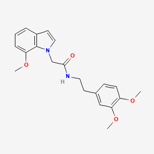 molecular formula C21H24N2O4 B11128037 N-[2-(3,4-dimethoxyphenyl)ethyl]-2-(7-methoxy-1H-indol-1-yl)acetamide 