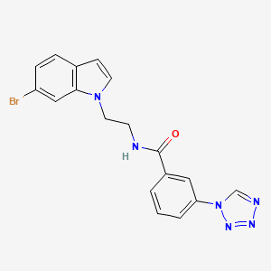 molecular formula C18H15BrN6O B11128049 N-[2-(6-bromo-1H-indol-1-yl)ethyl]-3-(1H-1,2,3,4-tetraazol-1-yl)benzamide 