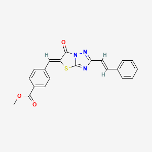 molecular formula C21H15N3O3S B11128064 methyl 4-[(Z)-{6-oxo-2-[(E)-2-phenylethenyl][1,3]thiazolo[3,2-b][1,2,4]triazol-5(6H)-ylidene}methyl]benzoate 