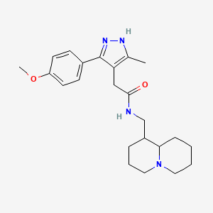 molecular formula C23H32N4O2 B11128066 2-[5-(4-methoxyphenyl)-3-methyl-1H-pyrazol-4-yl]-N-(octahydro-2H-quinolizin-1-ylmethyl)acetamide 