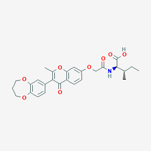 2-(2-{[3-(3,4-dihydro-2H-1,5-benzodioxepin-7-yl)-2-methyl-4-oxo-4H-chromen-7-yl]oxy}acetamido)-3-methylpentanoic acid