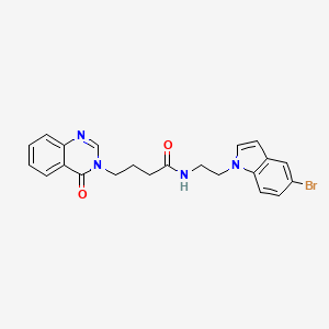 molecular formula C22H21BrN4O2 B11128087 N-[2-(5-bromo-1H-indol-1-yl)ethyl]-4-[4-oxo-3(4H)-quinazolinyl]butanamide 