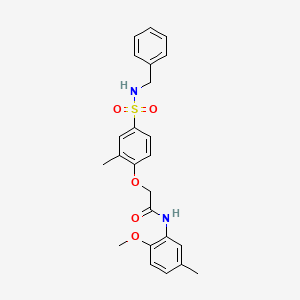 molecular formula C24H26N2O5S B11128096 2-[4-(benzylsulfamoyl)-2-methylphenoxy]-N-(2-methoxy-5-methylphenyl)acetamide 