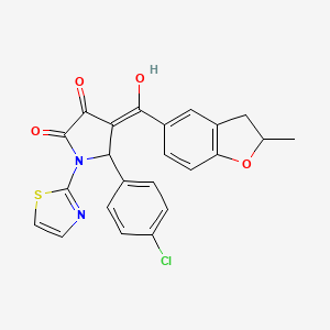 5-(4-chlorophenyl)-3-hydroxy-4-[(2-methyl-2,3-dihydro-1-benzofuran-5-yl)carbonyl]-1-(1,3-thiazol-2-yl)-1,5-dihydro-2H-pyrrol-2-one