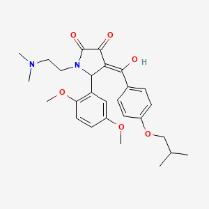 molecular formula C27H34N2O6 B11128103 5-(2,5-dimethoxyphenyl)-1-[2-(dimethylamino)ethyl]-3-hydroxy-4-{[4-(2-methylpropoxy)phenyl]carbonyl}-1,5-dihydro-2H-pyrrol-2-one 