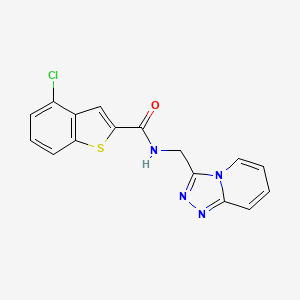 molecular formula C16H11ClN4OS B11128109 4-chloro-N-([1,2,4]triazolo[4,3-a]pyridin-3-ylmethyl)-1-benzothiophene-2-carboxamide 