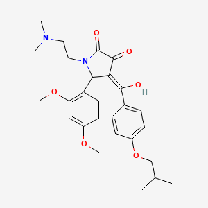 molecular formula C27H34N2O6 B11128123 5-(2,4-dimethoxyphenyl)-1-[2-(dimethylamino)ethyl]-3-hydroxy-4-{[4-(2-methylpropoxy)phenyl]carbonyl}-1,5-dihydro-2H-pyrrol-2-one 