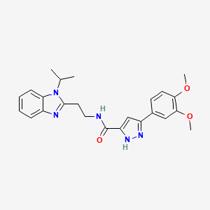 5-(3,4-dimethoxyphenyl)-N-{2-[1-(propan-2-yl)-1H-benzimidazol-2-yl]ethyl}-1H-pyrazole-3-carboxamide