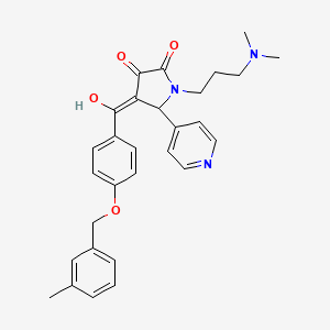 molecular formula C29H31N3O4 B11128131 1-[3-(dimethylamino)propyl]-3-hydroxy-4-({4-[(3-methylbenzyl)oxy]phenyl}carbonyl)-5-(pyridin-4-yl)-1,5-dihydro-2H-pyrrol-2-one 