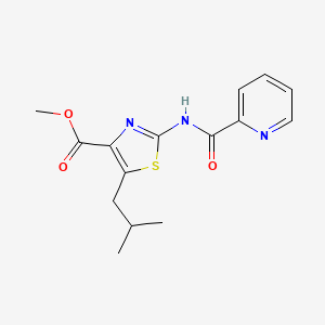 molecular formula C15H17N3O3S B11128145 Methyl 5-isobutyl-2-[(2-pyridylcarbonyl)amino]-1,3-thiazole-4-carboxylate 