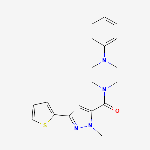 molecular formula C19H20N4OS B11128152 [1-methyl-3-(2-thienyl)-1H-pyrazol-5-yl](4-phenylpiperazino)methanone 