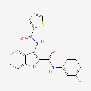 molecular formula C20H13ClN2O3S B11128173 N-(3-chlorophenyl)-3-[(thiophen-2-ylcarbonyl)amino]-1-benzofuran-2-carboxamide 