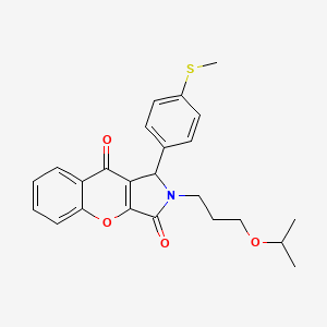 molecular formula C24H25NO4S B11128180 1-[4-(Methylsulfanyl)phenyl]-2-[3-(propan-2-yloxy)propyl]-1,2-dihydrochromeno[2,3-c]pyrrole-3,9-dione 