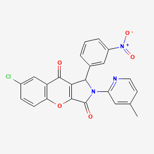 molecular formula C23H14ClN3O5 B11128189 7-Chloro-2-(4-methylpyridin-2-yl)-1-(3-nitrophenyl)-1,2-dihydrochromeno[2,3-c]pyrrole-3,9-dione 