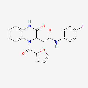 N-(4-fluorophenyl)-2-[1-(furan-2-ylcarbonyl)-3-oxo-1,2,3,4-tetrahydroquinoxalin-2-yl]acetamide