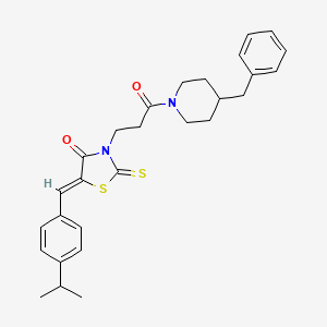 (5Z)-3-[3-(4-benzylpiperidin-1-yl)-3-oxopropyl]-5-[4-(propan-2-yl)benzylidene]-2-thioxo-1,3-thiazolidin-4-one