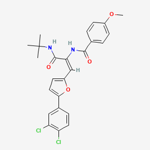 molecular formula C25H24Cl2N2O4 B11128261 N-{(E)-1-[(tert-butylamino)carbonyl]-2-[5-(3,4-dichlorophenyl)-2-furyl]ethenyl}-4-methoxybenzamide 