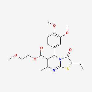 2-methoxyethyl 5-(3,4-dimethoxyphenyl)-2-ethyl-7-methyl-3-oxo-2,3-dihydro-5H-[1,3]thiazolo[3,2-a]pyrimidine-6-carboxylate