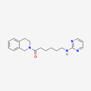 molecular formula C19H24N4O B11128272 1-[3,4-dihydro-2(1H)-isoquinolinyl]-6-(2-pyrimidinylamino)-1-hexanone 