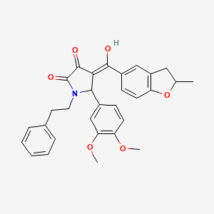 5-(3,4-dimethoxyphenyl)-3-hydroxy-4-[(2-methyl-2,3-dihydro-1-benzofuran-5-yl)carbonyl]-1-(2-phenylethyl)-1,5-dihydro-2H-pyrrol-2-one