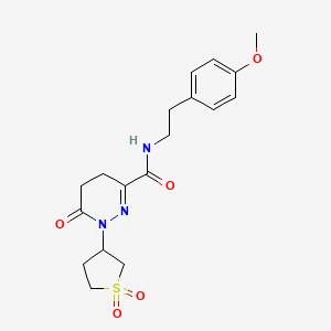 molecular formula C18H23N3O5S B11128287 1-(1,1-dioxidotetrahydrothiophen-3-yl)-N-[2-(4-methoxyphenyl)ethyl]-6-oxo-1,4,5,6-tetrahydropyridazine-3-carboxamide 