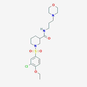 molecular formula C21H32ClN3O5S B11128321 1-(3-Chloro-4-ethoxybenzenesulfonyl)-N-[3-(morpholin-4-YL)propyl]piperidine-3-carboxamide 