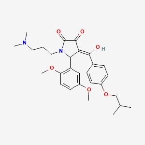 molecular formula C28H36N2O6 B11128342 5-(2,5-dimethoxyphenyl)-1-[3-(dimethylamino)propyl]-3-hydroxy-4-{[4-(2-methylpropoxy)phenyl]carbonyl}-1,5-dihydro-2H-pyrrol-2-one 