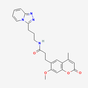 3-(7-methoxy-4-methyl-2-oxo-2H-chromen-6-yl)-N-(3-[1,2,4]triazolo[4,3-a]pyridin-3-ylpropyl)propanamide