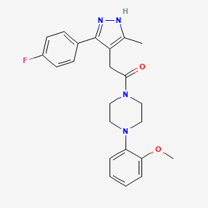 2-[5-(4-fluorophenyl)-3-methyl-1H-pyrazol-4-yl]-1-[4-(2-methoxyphenyl)piperazin-1-yl]ethanone