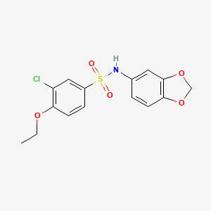 molecular formula C15H14ClNO5S B11128371 N-(1,3-benzodioxol-5-yl)-3-chloro-4-ethoxybenzenesulfonamide 