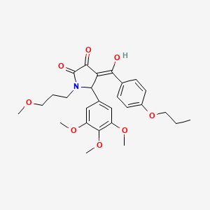 molecular formula C27H33NO8 B11128386 3-hydroxy-1-(3-methoxypropyl)-4-[(4-propoxyphenyl)carbonyl]-5-(3,4,5-trimethoxyphenyl)-1,5-dihydro-2H-pyrrol-2-one 