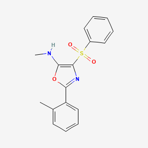 molecular formula C17H16N2O3S B11128390 4-(benzenesulfonyl)-N-methyl-2-(2-methylphenyl)-1,3-oxazol-5-amine 