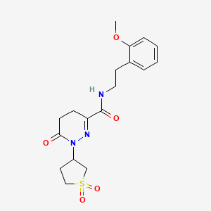 molecular formula C18H23N3O5S B11128401 1-(1,1-dioxidotetrahydrothiophen-3-yl)-N-[2-(2-methoxyphenyl)ethyl]-6-oxo-1,4,5,6-tetrahydropyridazine-3-carboxamide 