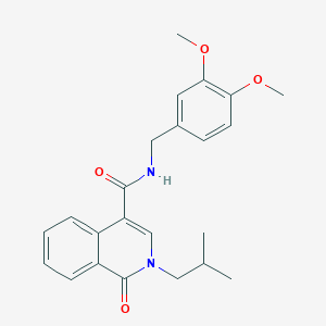 molecular formula C23H26N2O4 B11128407 N~4~-(3,4-dimethoxybenzyl)-2-isobutyl-1-oxo-1,2-dihydro-4-isoquinolinecarboxamide 