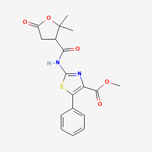 Methyl 2-{[(2,2-dimethyl-5-oxotetrahydro-3-furanyl)carbonyl]amino}-5-phenyl-1,3-thiazole-4-carboxylate