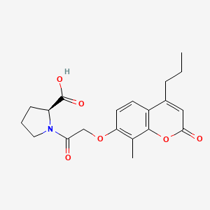 molecular formula C20H23NO6 B11128420 1-{[(8-methyl-2-oxo-4-propyl-2H-chromen-7-yl)oxy]acetyl}-L-proline 