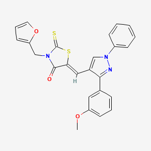 (5Z)-3-(furan-2-ylmethyl)-5-{[3-(3-methoxyphenyl)-1-phenyl-1H-pyrazol-4-yl]methylidene}-2-thioxo-1,3-thiazolidin-4-one