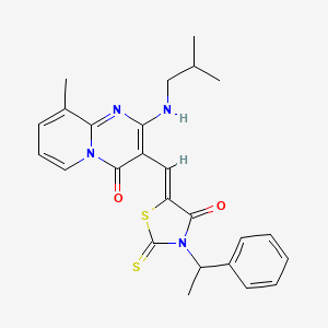 5-{(Z)-1-[2-(isobutylamino)-9-methyl-4-oxo-4H-pyrido[1,2-a]pyrimidin-3-yl]methylidene}-3-(1-phenylethyl)-2-thioxo-1,3-thiazolan-4-one