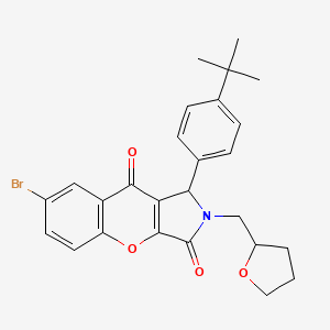 molecular formula C26H26BrNO4 B11128499 7-Bromo-1-(4-tert-butylphenyl)-2-(tetrahydrofuran-2-ylmethyl)-1,2-dihydrochromeno[2,3-c]pyrrole-3,9-dione 