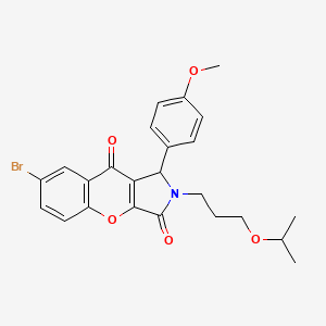 molecular formula C24H24BrNO5 B11128500 7-Bromo-1-(4-methoxyphenyl)-2-[3-(propan-2-yloxy)propyl]-1,2-dihydrochromeno[2,3-c]pyrrole-3,9-dione 