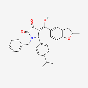 1-benzyl-3-hydroxy-4-[(2-methyl-2,3-dihydro-1-benzofuran-5-yl)carbonyl]-5-[4-(propan-2-yl)phenyl]-1,5-dihydro-2H-pyrrol-2-one