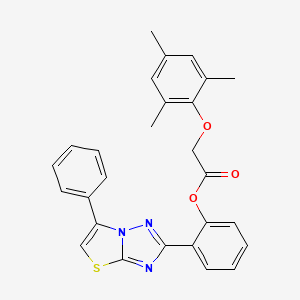 2-(6-Phenyl[1,3]thiazolo[3,2-b][1,2,4]triazol-2-yl)phenyl (2,4,6-trimethylphenoxy)acetate