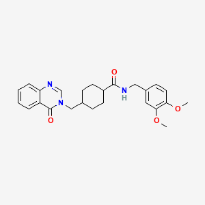 N-(3,4-dimethoxybenzyl)-4-[(4-oxoquinazolin-3(4H)-yl)methyl]cyclohexanecarboxamide