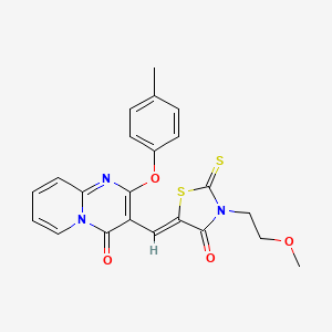 3-{(Z)-[3-(2-methoxyethyl)-4-oxo-2-thioxo-1,3-thiazolidin-5-ylidene]methyl}-2-(4-methylphenoxy)-4H-pyrido[1,2-a]pyrimidin-4-one