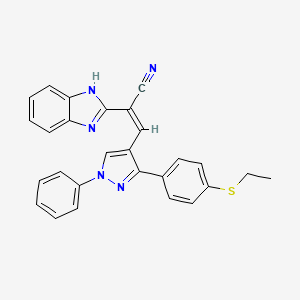 (2Z)-2-(1H-benzimidazol-2-yl)-3-{3-[4-(ethylsulfanyl)phenyl]-1-phenyl-1H-pyrazol-4-yl}prop-2-enenitrile